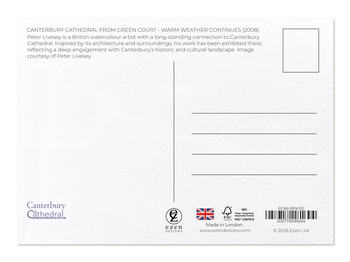 Ezen - Canterbury Cathedral from Green Court - Warm weather continues (2008) - Postcard - Back