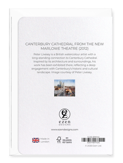 Ezen - Canterbury Cathedral from the new Marlowe Theatre (2012) - Greeting Card - Back