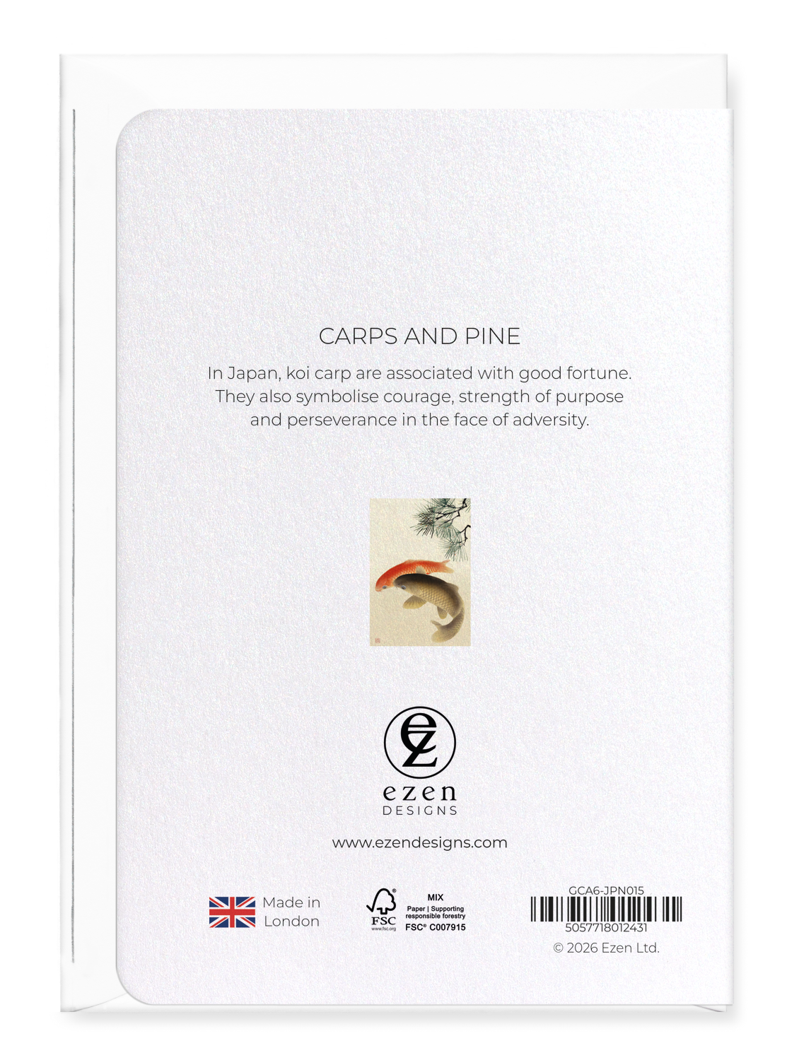 Ezen - Carps and pine - Greeting Card - Back