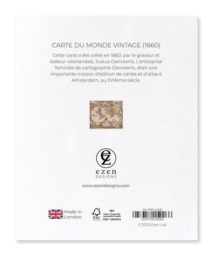 Ezen - Carte du Monde Vintage (1660) - Sticker Set