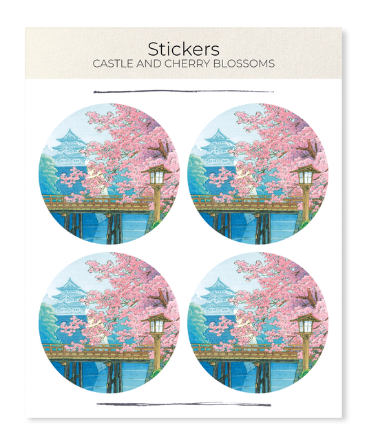 Ezen - Castle and cherry blossoms - Sticker Set