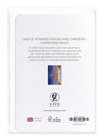 Ezen - CASTLE HOWARD HOUSE AND GARDENS - CHRISTMAS NIGHT - Greeting Card - Back