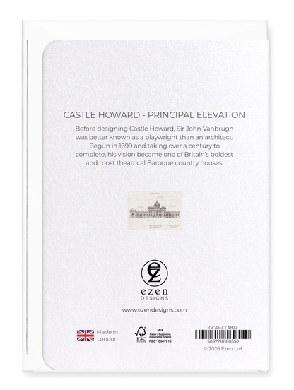 Ezen - Castle Howard - Principal Elevation - Greeting Card - Back