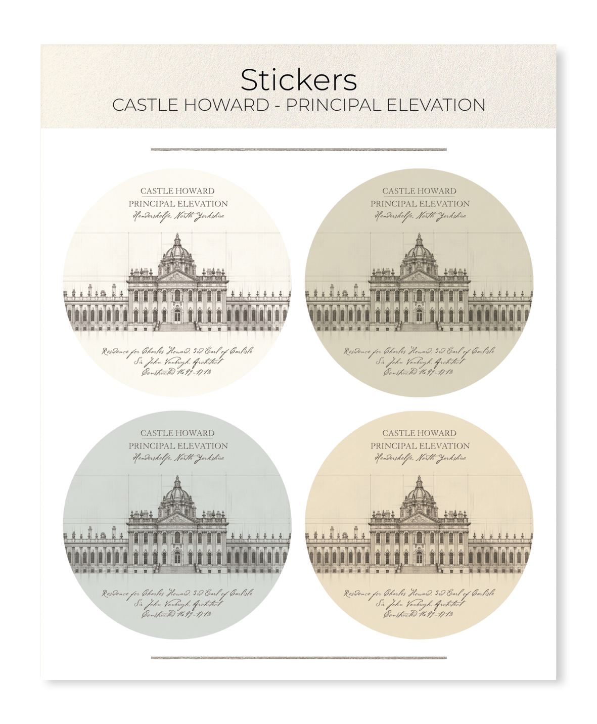 Ezen - Castle Howard - Principal Elevation - Sticker Set