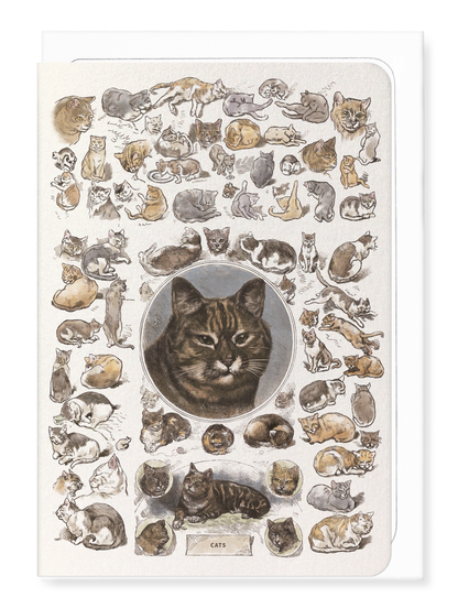 Ezen - Cats La Chasse illustrée (1879) - Greeting Card - Front