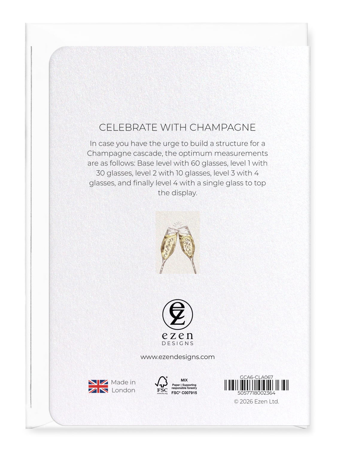 Ezen - Celebrate with champagne - Greeting Card - Back