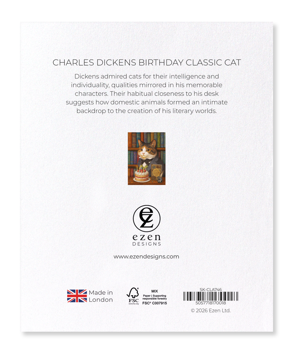 Ezen - Charles Dickens birthday classic cat - Sticker Set