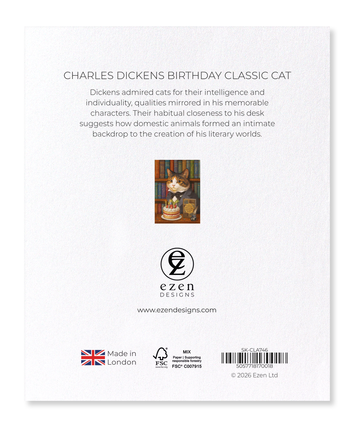 Ezen - Charles Dickens birthday classic cat - Sticker Set