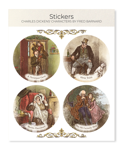 Ezen - Charles Dickens' characters by Fred Barnard - Sticker Set