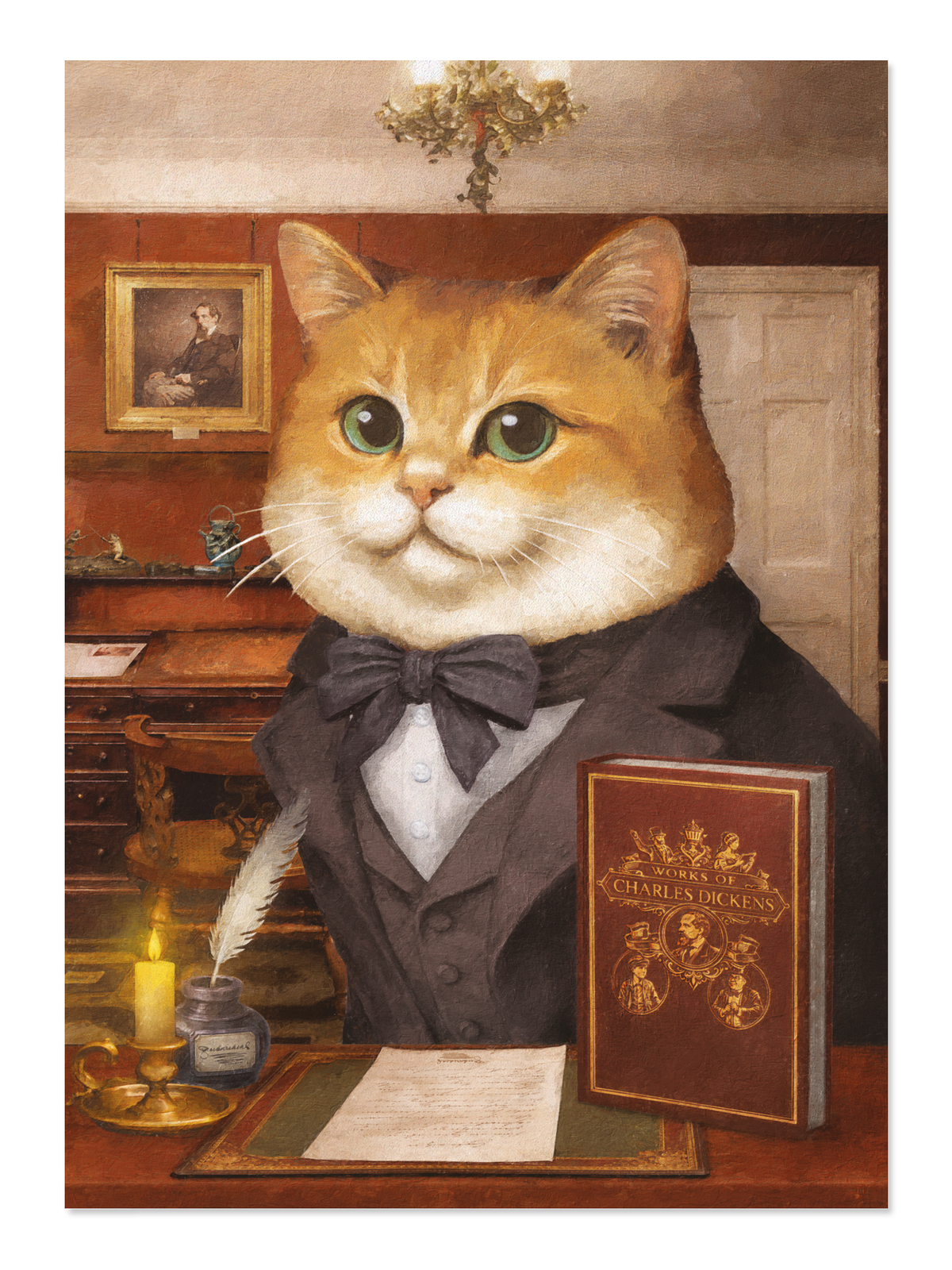 Ezen - Charles Dickens Classic Cat - Postcard - Front