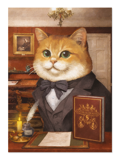 Ezen - Charles Dickens Classic Cat - Postcard - Front