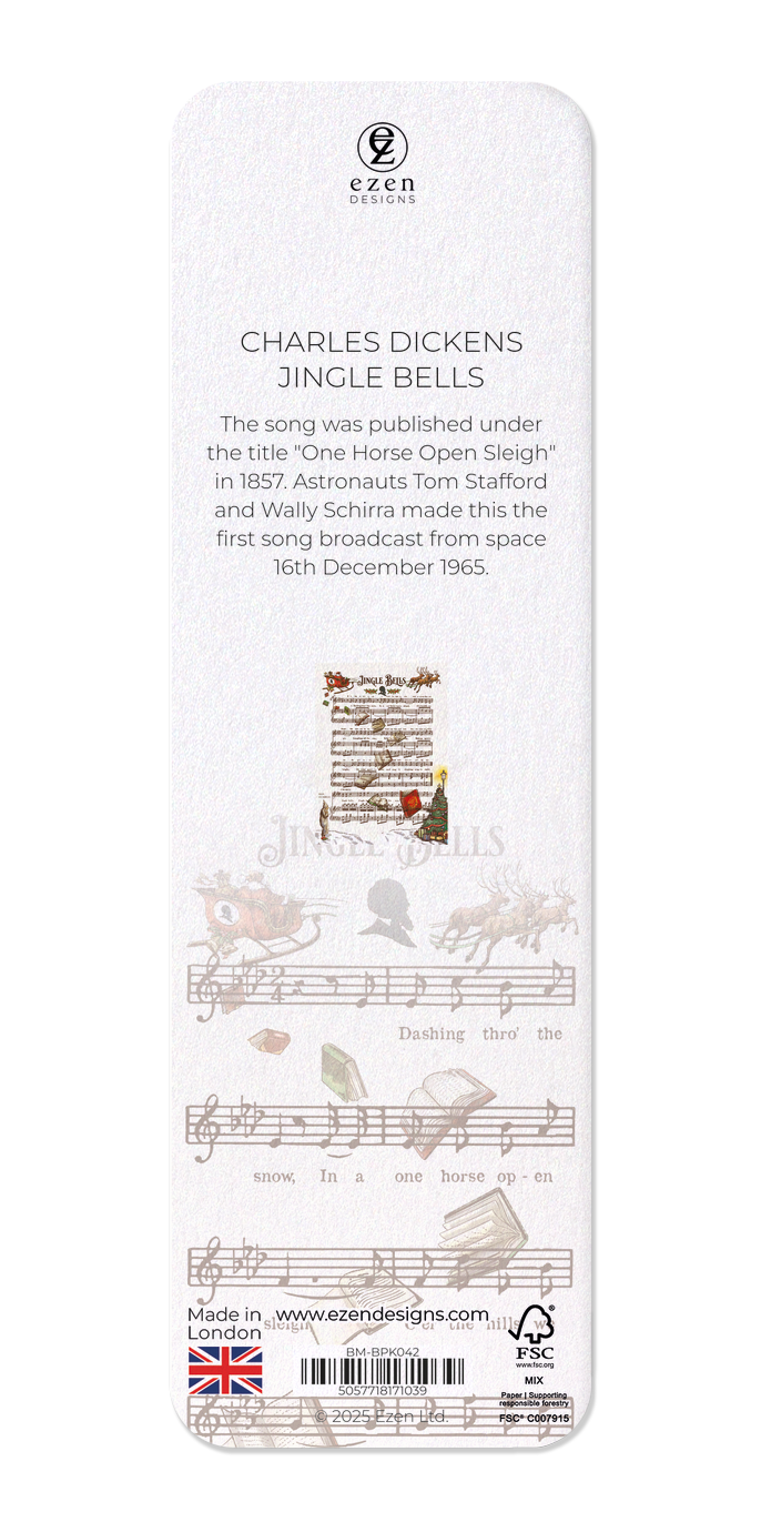 Ezen - Charles Dickens Jingle Bells - Bookmark - Back