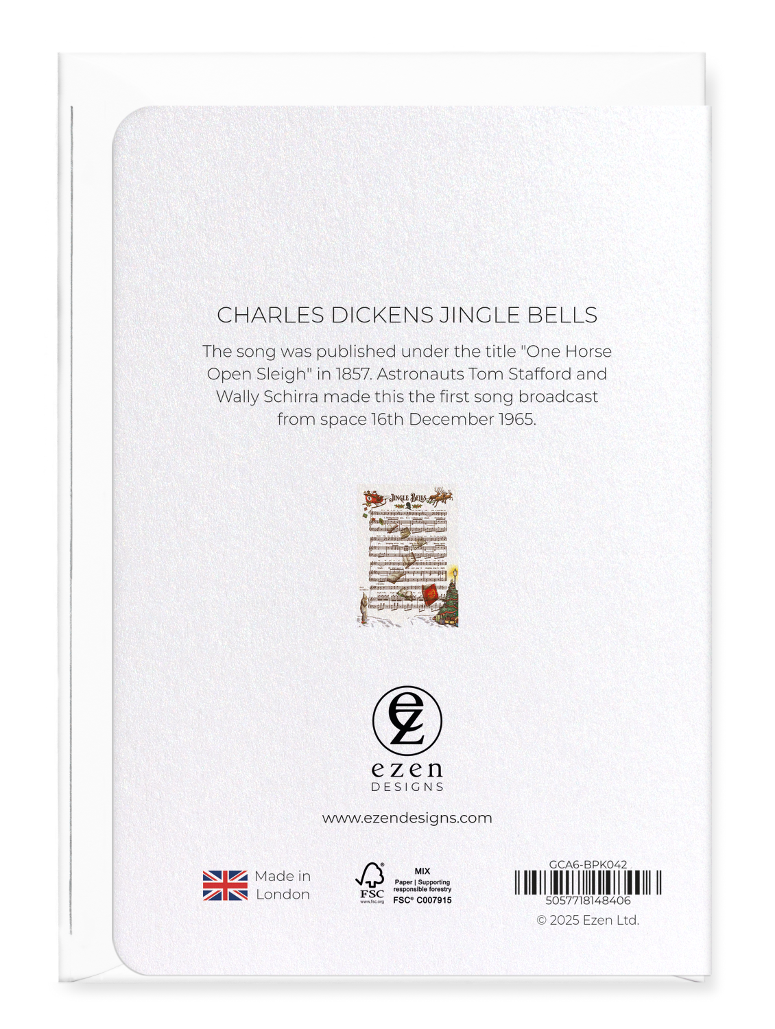 Ezen - Charles Dickens Jingle Bells - Greeting Card - Back