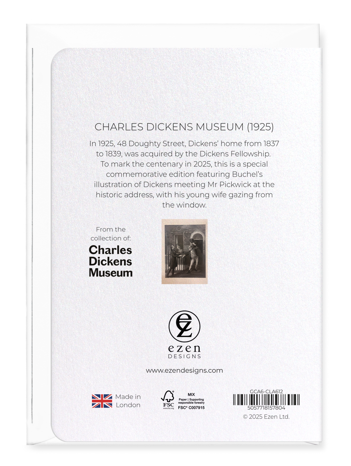 Ezen - Charles Dickens Museum (1925) - Greeting Card - Back