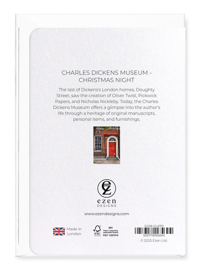 Ezen - CHARLES DICKENS MUSEUM - CHRISTMAS NIGHT - Greeting Card - Back