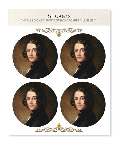 Ezen - Charles Dickens Portrait by Margaret Gillies (1843) - Sticker Set
