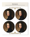 Ezen - Charles Dickens Portrait by Margaret Gillies (1843) - Sticker Set