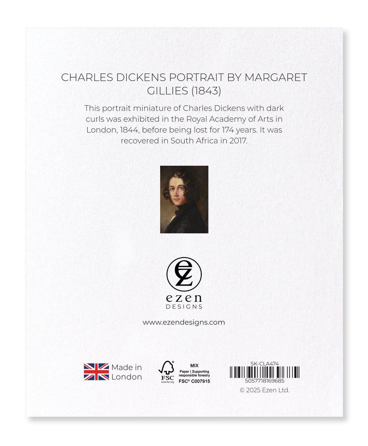 Ezen - Charles Dickens Portrait by Margaret Gillies (1843) - Sticker Set