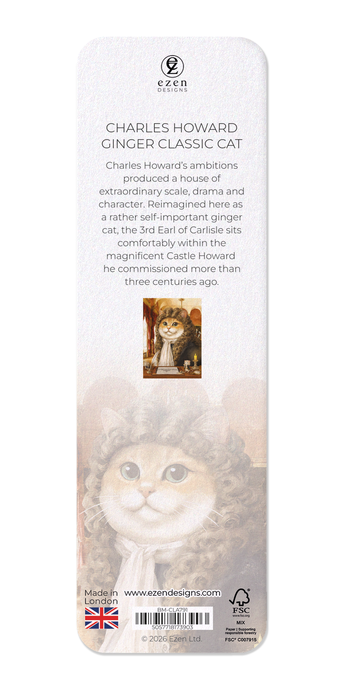 Ezen - Charles Howard Ginger Classic Cat - Bookmark - Back