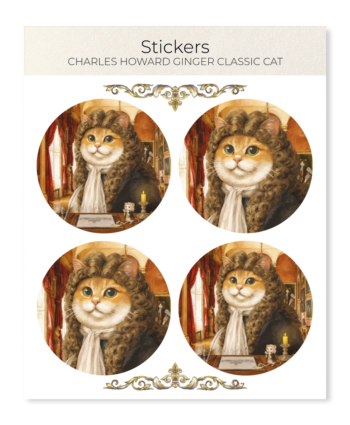 Ezen - Charles Howard Ginger Classic Cat - Sticker Set