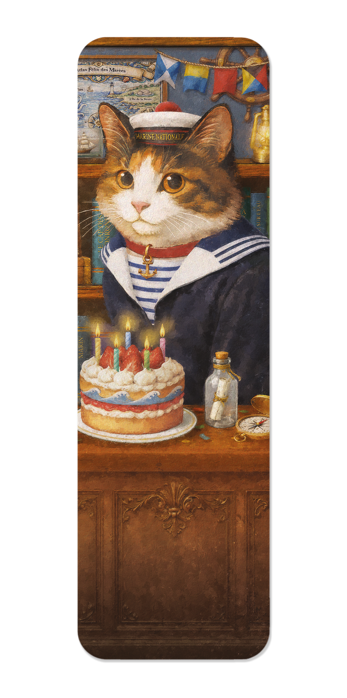 Ezen - CHAT CLASSIQUE D’ANNIVERSAIRE DE MARIN FRANÇAIS - Bookmark - Front