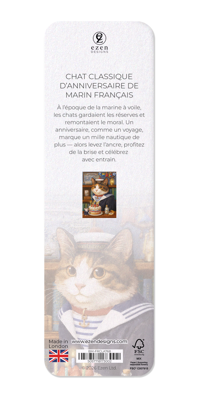 Ezen - CHAT CLASSIQUE D’ANNIVERSAIRE DE MARIN FRANÇAIS - Bookmark - Back