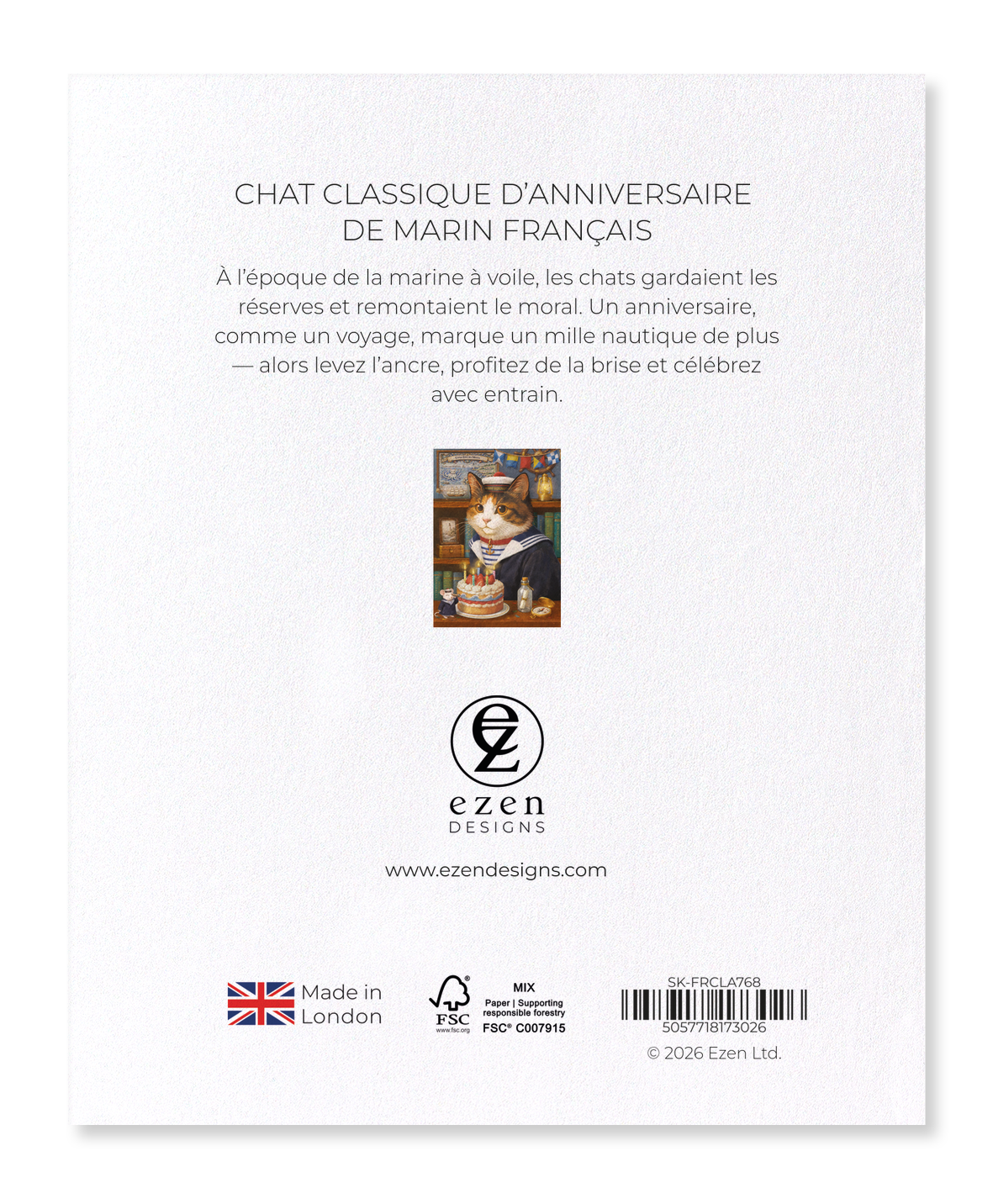 Ezen - CHAT CLASSIQUE D’ANNIVERSAIRE DE MARIN FRANÇAIS - Sticker Set