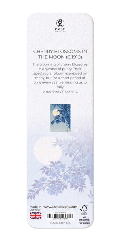 Ezen - Cherry blossoms in the moon (c.1910) - Bookmark - Back