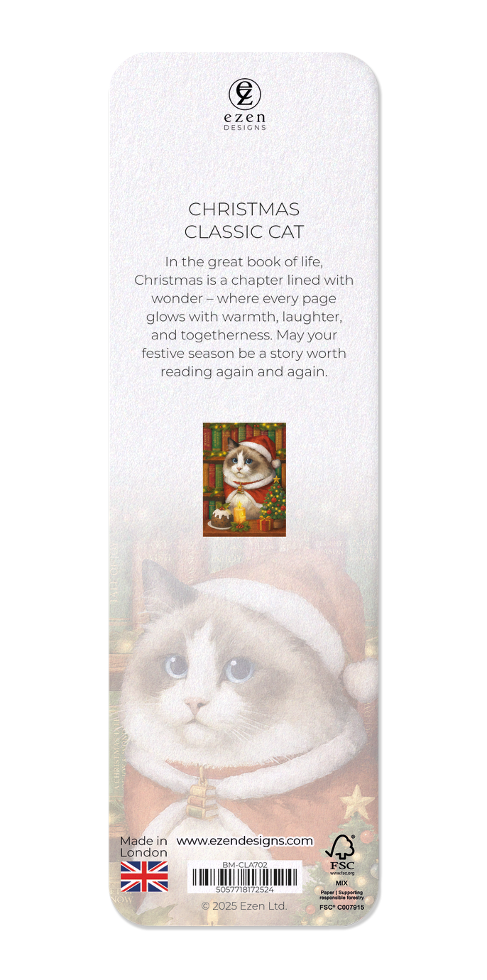 Ezen - Christmas Classic Cat - Bookmark - Back