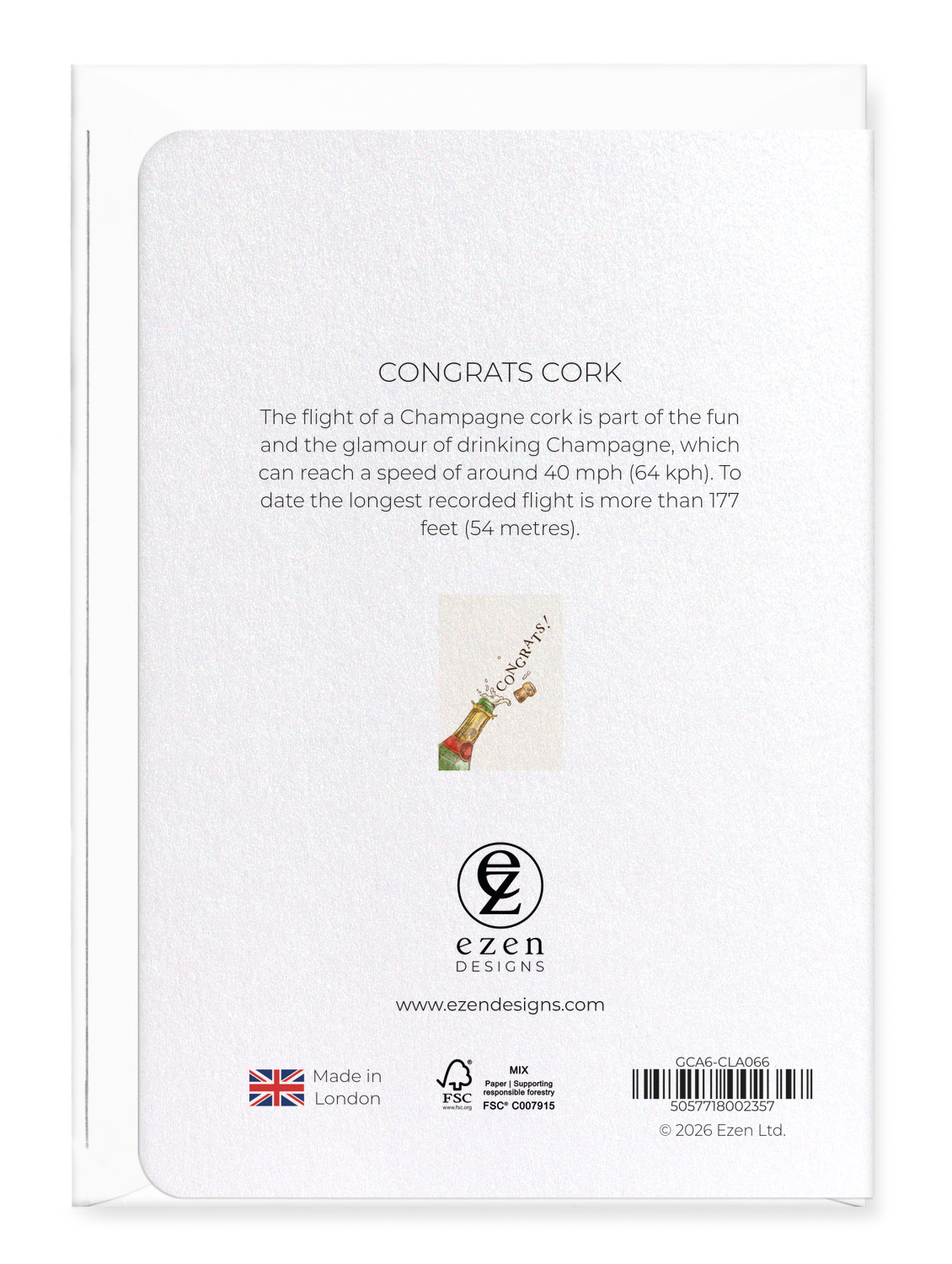 Ezen - Congrats cork - Greeting Card - Back