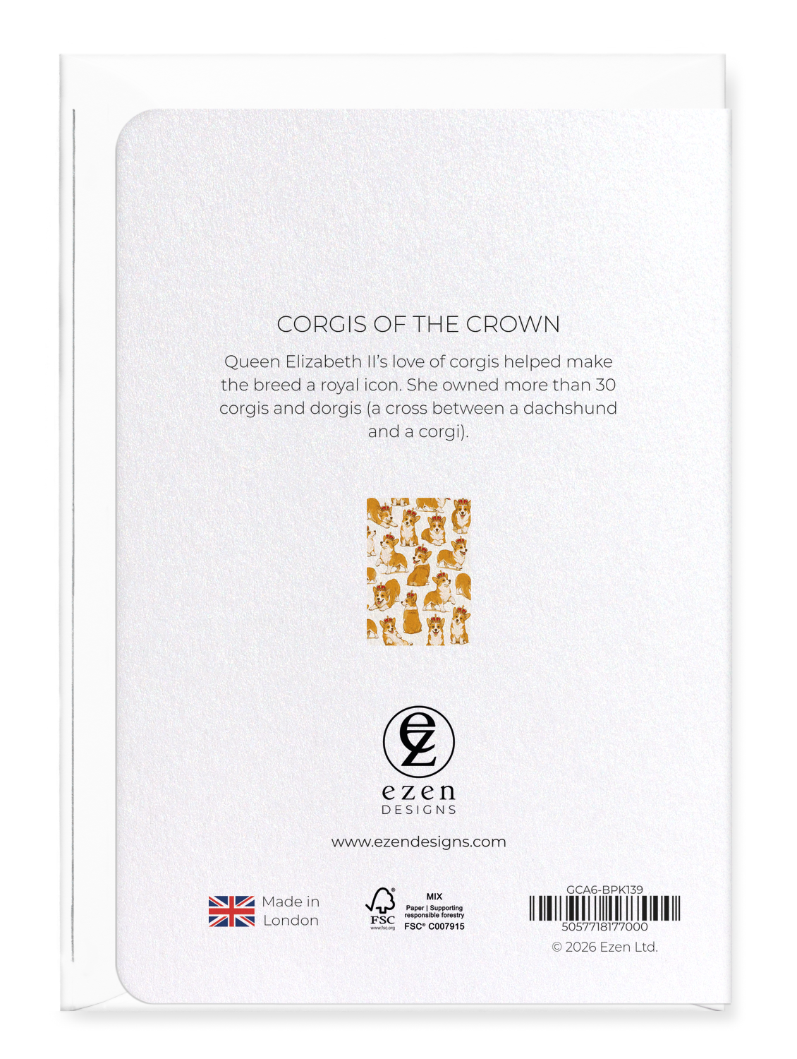 Ezen - Corgis of the Crown - Greeting Card - Back