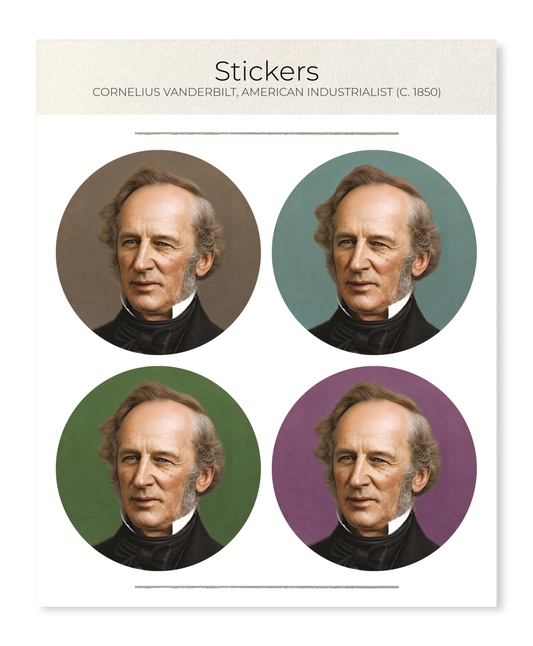 Ezen - Cornelius Vanderbilt, American Industrialist (c. 1850) - Sticker Set