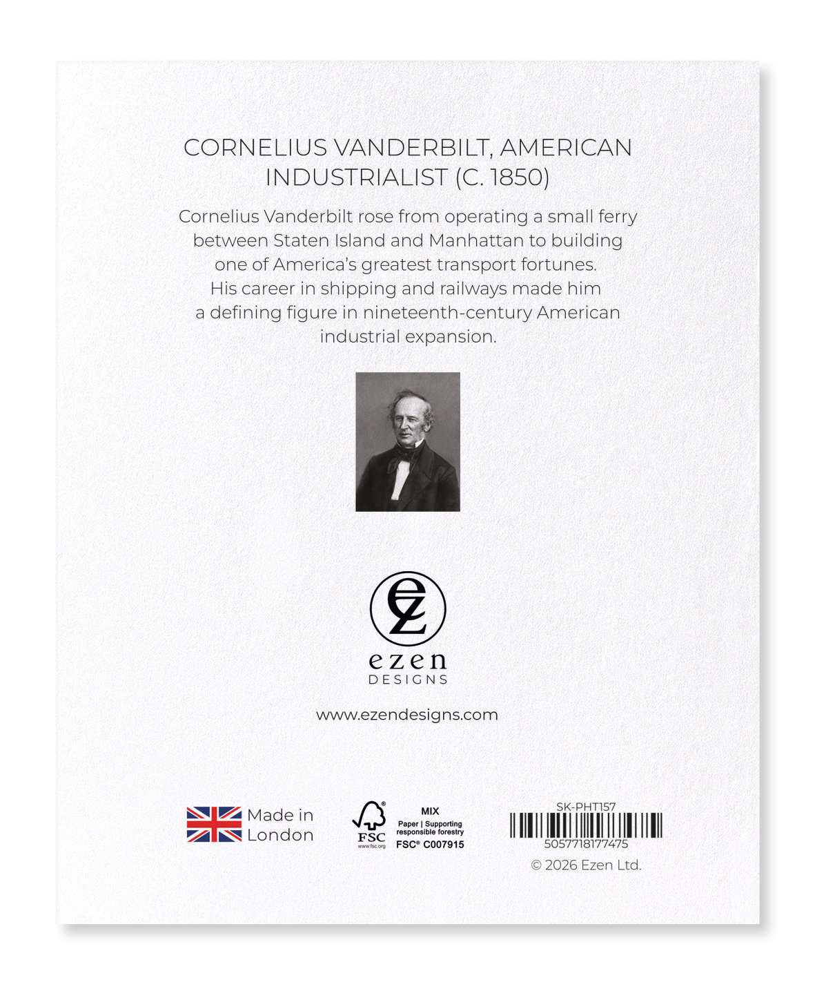 Ezen - Cornelius Vanderbilt, American Industrialist (c. 1850) - Sticker Set
