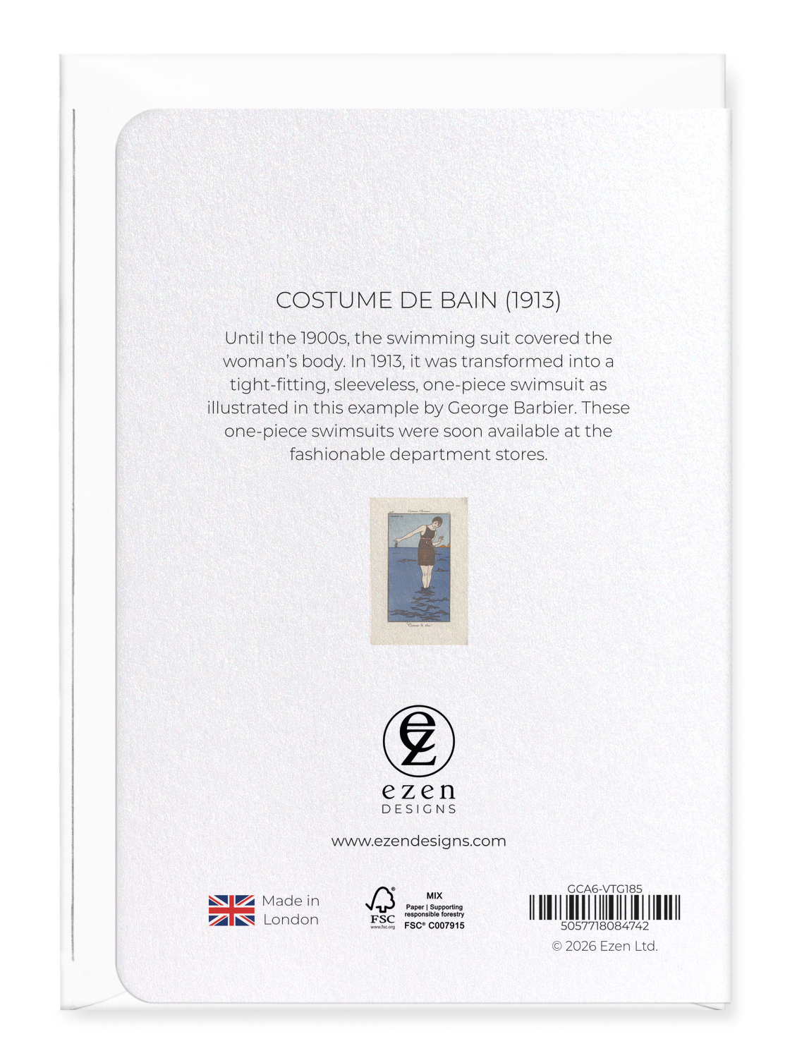 Ezen - Costume de Bain (1913) - Greeting Card - Back