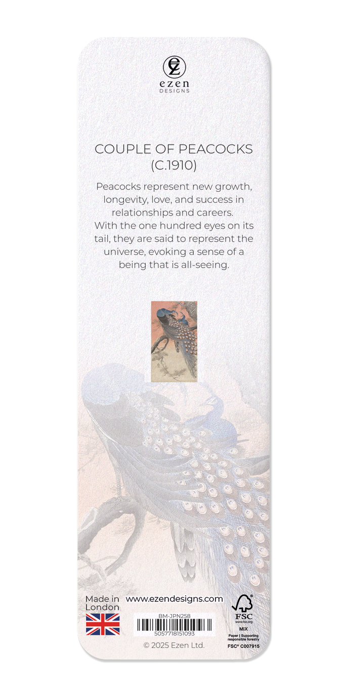 Ezen - Couple of peacocks (C.1910) - Bookmark - Back