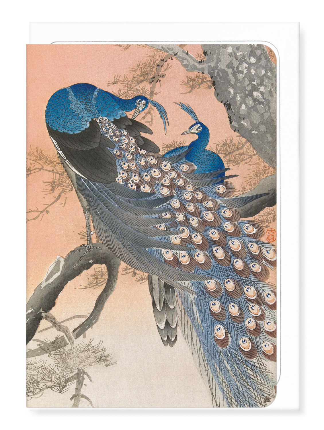 Ezen - Couple of peacocks (C.1910) - Greeting Card - Front