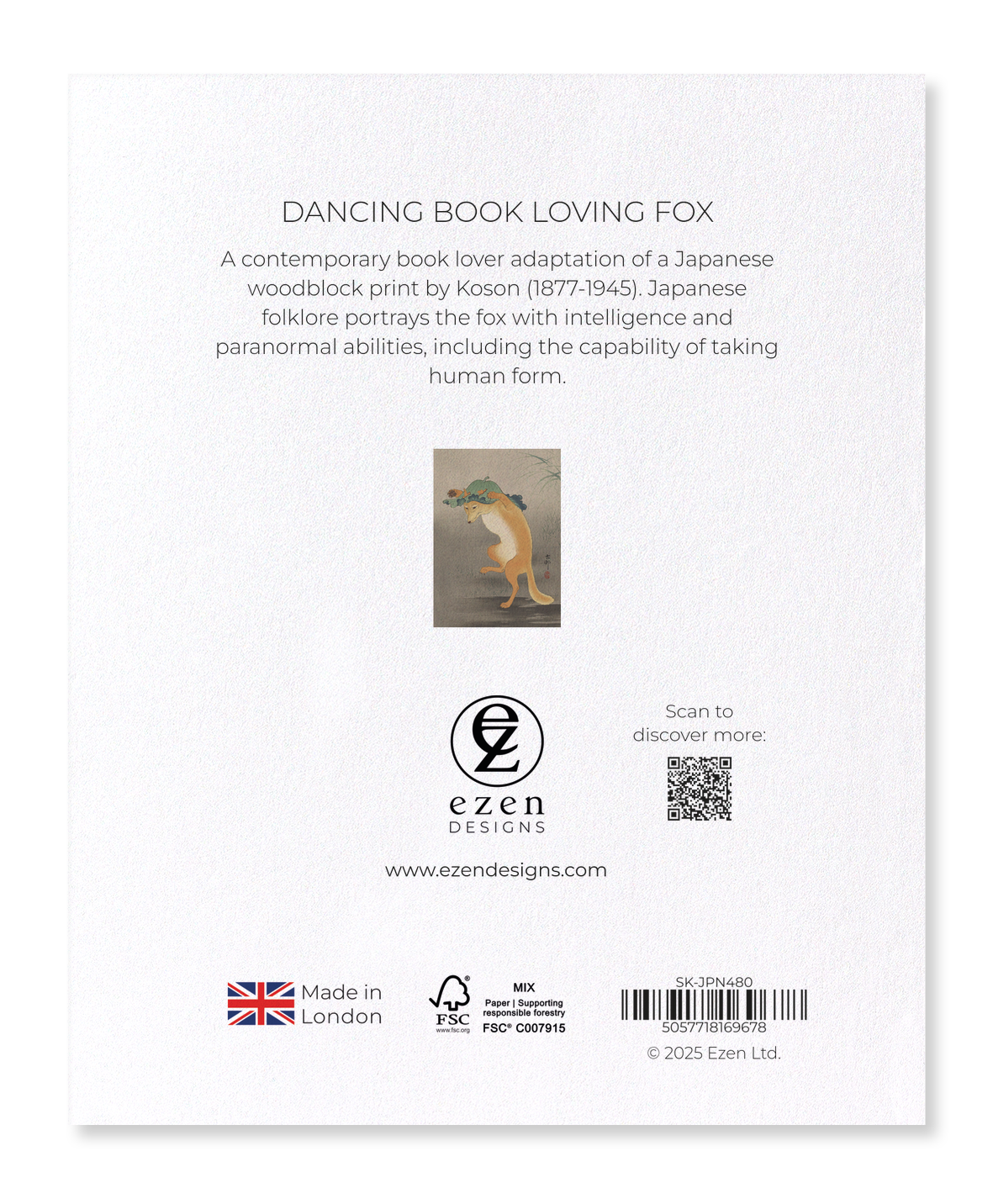 Ezen - Dancing Book loving fox - Sticker Set