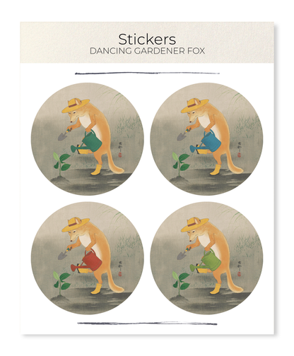 Ezen - Dancing Gardener fox - Sticker Set