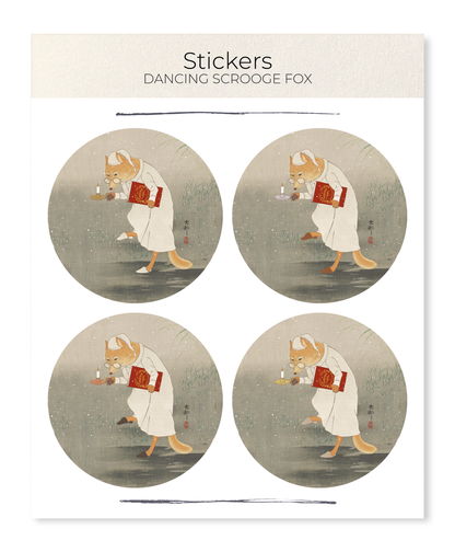 Ezen - Dancing Scrooge Fox - Sticker Set