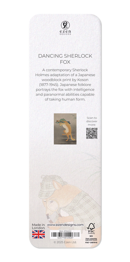 Ezen - Dancing Sherlock Fox - Bookmark - Back