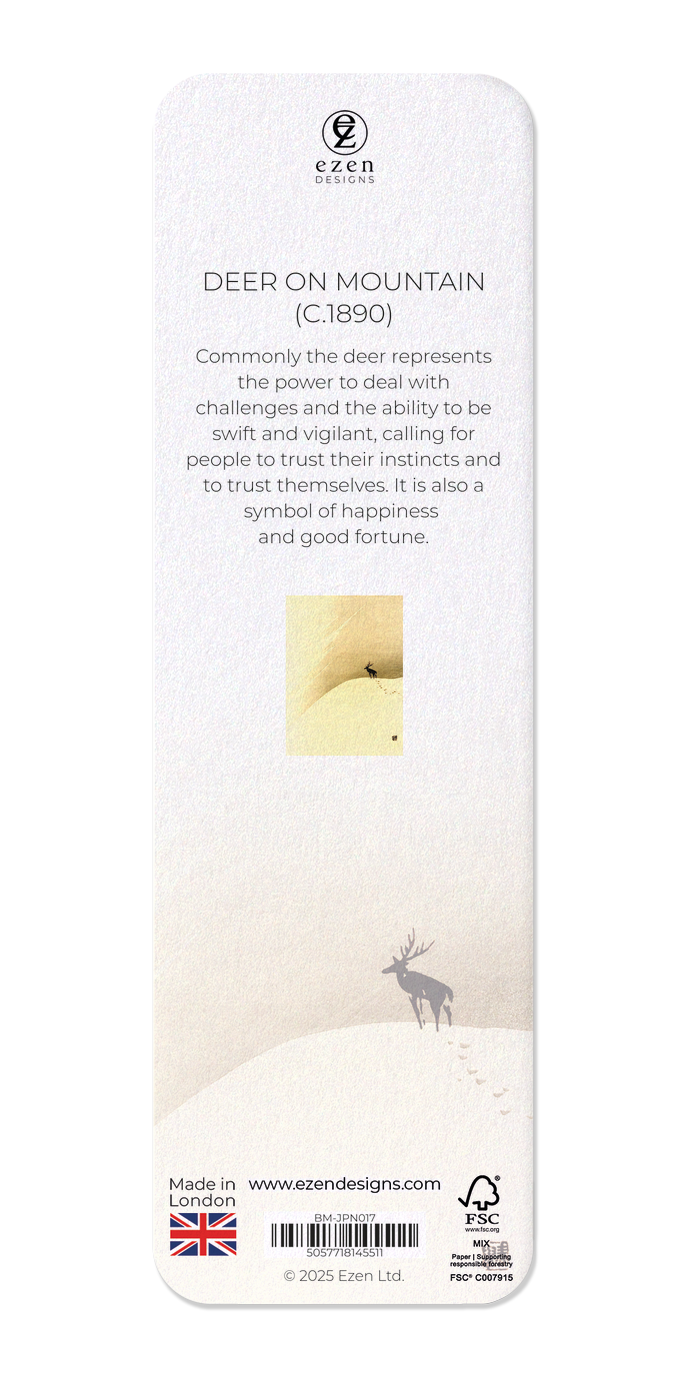 Ezen - Deer on mountain (c.1890) - Bookmark - Back
