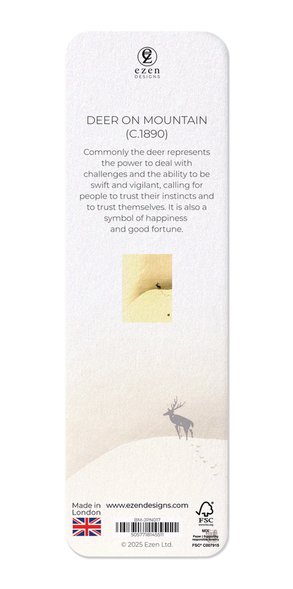 Ezen - Deer on mountain (c.1890) - Bookmark - Back