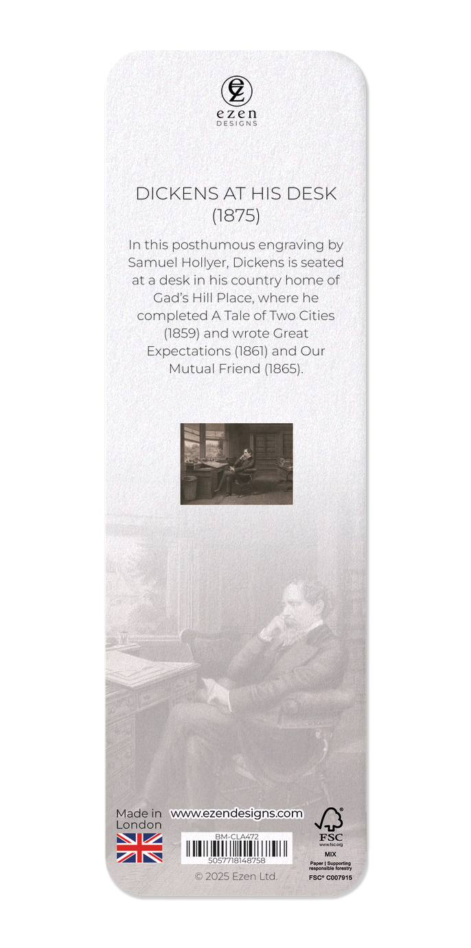 Ezen - Dickens At His Desk (1875) - Bookmark - Back