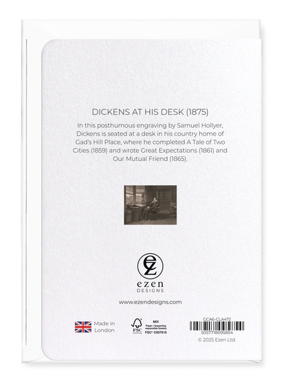 Ezen - Dickens At His Desk (1875) - Greeting Card - Back
