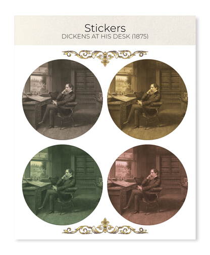 Ezen - Dickens At His Desk (1875) - Sticker Set