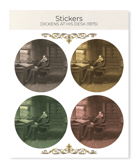 Ezen - Dickens At His Desk (1875) - Sticker Set