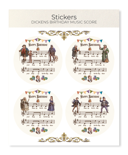 Ezen - Dickens birthday music score - Sticker Set