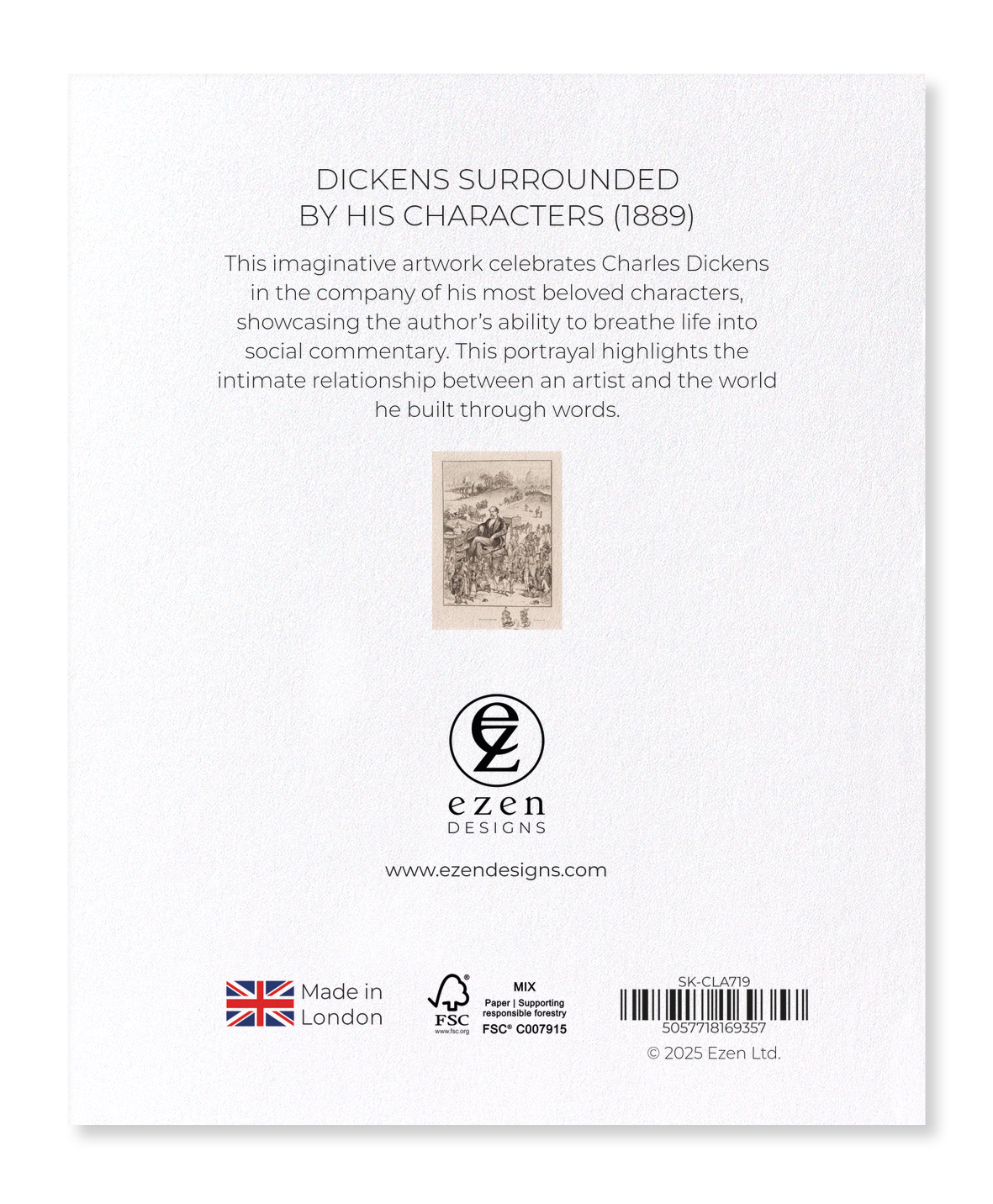 Ezen - Dickens surrounded by his characters (1889) - Sticker Set