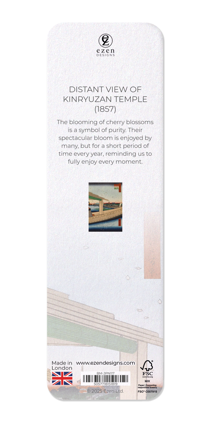 Ezen - Distant View of Kinryuzan Temple (1857) - Bookmark - Back