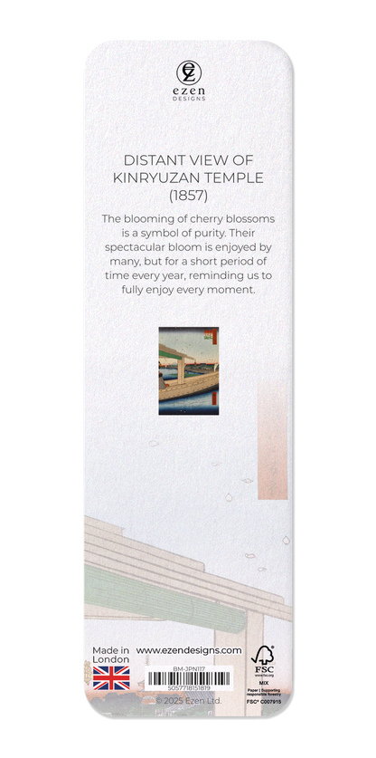 Ezen - Distant View of Kinryuzan Temple (1857) - Bookmark - Back